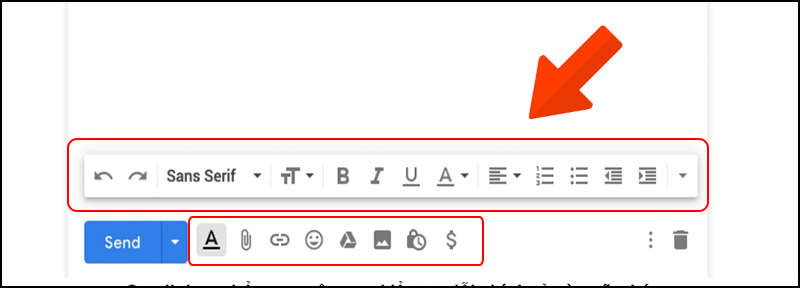 T&iacute;nh năng định dạng văn bản, ch&egrave;n ảnh, tệp, li&ecirc;n kết